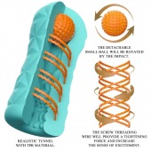 Аквамариновый мастурбатор Victoria - Baile - в Южно-Сахалинске купить с доставкой