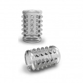 Прозрачная насадка на пенис с шишечками STAY HARD COCK SLEEVE 02 CLEAR - Blush Novelties - в Южно-Сахалинске купить с доставкой