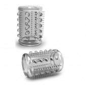 Прозрачная насадка с шипами и шишечками STAY HARD COCK SLEEVE 03 CLEAR - Blush Novelties - в Южно-Сахалинске купить с доставкой