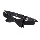 Черный кожаный чокер с бабочкой - Pecado - купить с доставкой в Южно-Сахалинске