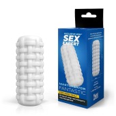 Белый стимулятор с наружным рельефом в виде рогожки - Sex Expert - в Южно-Сахалинске купить с доставкой