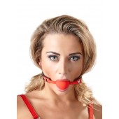 Силиконовый кляп-шар на чёрных ремешках Red Gag silicone - Orion - купить с доставкой в Южно-Сахалинске
