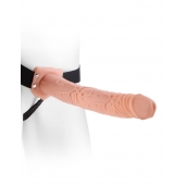 Фаллопротез телесного цвета Hollow Strap-On - 29 см. - Pipedream - купить с доставкой в Южно-Сахалинске