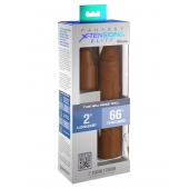 Коричневая насадка на член 2  Silicone X-tension - 20,3 см. - Pipedream - в Южно-Сахалинске купить с доставкой