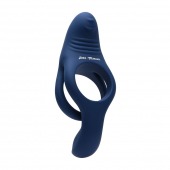 Синее эрекционное виброкольцо с двойным подхватом мошонки Ring Around The Rosy - Zero Tolerance - в Южно-Сахалинске купить с доставкой