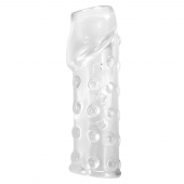 Прозрачная открытая насадка на пенис с бугорками - 19,8 см. - Baile - в Южно-Сахалинске купить с доставкой
