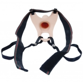 Телесный полый страпон на ремешках - 16,5 см. - Boys of Toys - купить с доставкой в Южно-Сахалинске