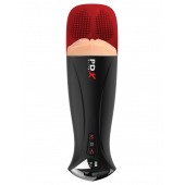 Телесный мастурбатор-вагина в черной колбе с вибрацией Fuck-O-Matic Pro XL - Pipedream - в Южно-Сахалинске купить с доставкой