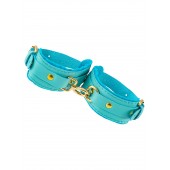 Голубые двуслойные кожаные оковы - Pecado - купить с доставкой в Южно-Сахалинске