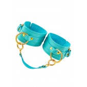 Голубые однослойные кожаные оковы - Pecado - купить с доставкой в Южно-Сахалинске