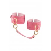 Розовые однослойные кожаные оковы - Pecado - купить с доставкой в Южно-Сахалинске