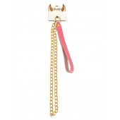 Розовый кожаный поводок с карабином для ошейника - 80 см. - Pecado - купить с доставкой в Южно-Сахалинске