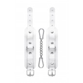 Белые узкие наручники-браслеты со скруглёнными углами - Pecado - купить с доставкой в Южно-Сахалинске