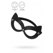 Черная открытая маска с ушками кошки - Pecado - купить с доставкой в Южно-Сахалинске