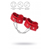 Красные кожаные наручники-браслеты со скруглёнными углами - Pecado - купить с доставкой в Южно-Сахалинске