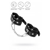Черные кожаные наручники-браслеты со скруглёнными углами - Pecado - купить с доставкой в Южно-Сахалинске