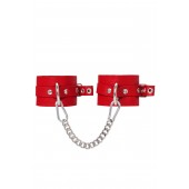 Красные мягкие кожаные оковы с люверсами - Pecado - купить с доставкой в Южно-Сахалинске