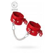 Красные мягкие кожаные оковы с люверсами - Pecado - купить с доставкой в Южно-Сахалинске