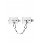 Белые мягкие кожаные оковы с люверсами - Pecado - купить с доставкой в Южно-Сахалинске