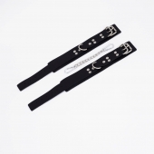 Черные кожаные оковы с регулируемыми ремешками - Crazy Handmade - купить с доставкой в Южно-Сахалинске