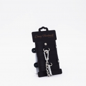 Черные кожаные наручники с хромированной фурнитурой - Crazy Handmade - купить с доставкой в Южно-Сахалинске