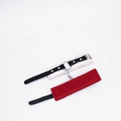 Бело-красные кожаные наручники - Crazy Handmade - купить с доставкой в Южно-Сахалинске