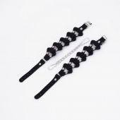 Черные кожаные наручники из звеньев - Crazy Handmade - купить с доставкой в Южно-Сахалинске