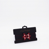 Черный ошейник с красным декором и строчкой - Crazy Handmade - купить с доставкой в Южно-Сахалинске