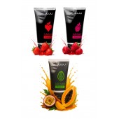 Набор из 3 съедобных лубрикантов JUJU (клубника, малина, тропические фрукты) - JuJu - купить с доставкой в Южно-Сахалинске