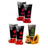 Набор из 5 съедобных лубрикантов JUJU (клубника х 2, малина х 2, тропические фрукты) - JuJu - купить с доставкой в Южно-Сахалинске