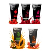 Набор из 5 съедобных лубрикантов JUJU (клубника, малина, тропические фрукты, вишня, грейпфрут) - JuJu - купить с доставкой в Южно-Сахалинске