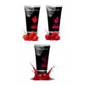 Набор из 3 съедобных лубрикантов JUJU (клубника, малина, вишня) - JuJu - купить с доставкой в Южно-Сахалинске
