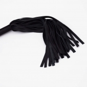 Черный кожаный флоггер - 45 см. - Crazy Handmade - купить с доставкой в Южно-Сахалинске