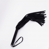 Черный кожаный флоггер - 45 см. - Crazy Handmade - купить с доставкой в Южно-Сахалинске