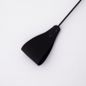 Стек с широким черным кожаным наконечником и металлической ручкой - 67 см. - Crazy Handmade - купить с доставкой в Южно-Сахалинске