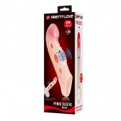 Телесная удлиняющая насадка с рельефом и вибрацией Brad - 21,3 см. - Baile - в Южно-Сахалинске купить с доставкой