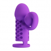 Фиолетовая вибронасадка с клиторальным отростком Harden - Baile - в Южно-Сахалинске купить с доставкой
