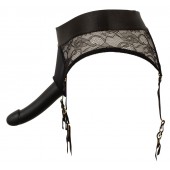 Черный женский страпон Strap-on Set: трусики и насадка - Orion - купить с доставкой в Южно-Сахалинске