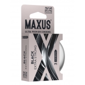Черные утолщенные презервативы MAXUS Extra Strong с железным кейсом - 3 шт. - Maxus - купить с доставкой в Южно-Сахалинске