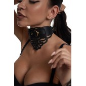 Фигурный чокер с узорами и золотистой фурнитурой - Crazy Handmade - купить с доставкой в Южно-Сахалинске