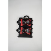 Черно-красные кожаные наручники с бантиками - Crazy Handmade - купить с доставкой в Южно-Сахалинске