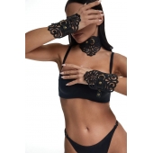 Фигурный набор для БДСМ-игр с узорами и золотистой фурнитурой - Crazy Handmade - купить с доставкой в Южно-Сахалинске