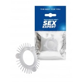 Эластичное эрекционное кольцо с 3 шариками и шипами - Sex Expert - в Южно-Сахалинске купить с доставкой