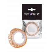 Эрекционное кольцо с бежевыми «ресничками» - Sextaz - в Южно-Сахалинске купить с доставкой