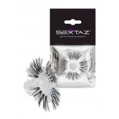 Эластичное эрекционное кольцо с черными «ресничками» - Sextaz - в Южно-Сахалинске купить с доставкой