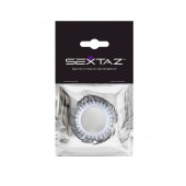Эластичное эрекционное колечко с черными «ресничками» - Sextaz - в Южно-Сахалинске купить с доставкой