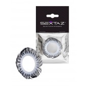 Эластичное эрекционное колечко с черными «ресничками» - Sextaz - в Южно-Сахалинске купить с доставкой