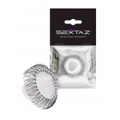 Эластичное эрекционное кольцо с длинными черными «ресничками» - Sextaz - в Южно-Сахалинске купить с доставкой