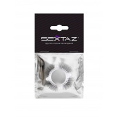 Эластичное кольцо с «ресничками» и 4 шариками - Sextaz - в Южно-Сахалинске купить с доставкой