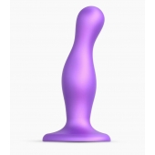 Фиолетовая насадка Strap-On-Me Dildo Plug Curvy size M - Strap-on-me - купить с доставкой в Южно-Сахалинске